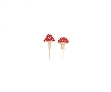 Red mushrooms decorative picks 10pcs