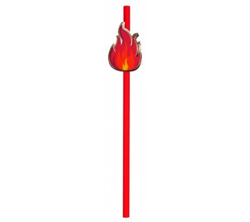 Red paper straws with the flame