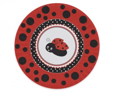 Red ladybug large paper plates 8pcs