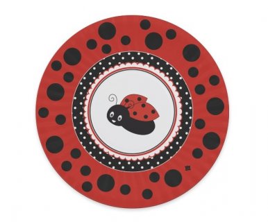 Red ladybug small paper plates 8pcs