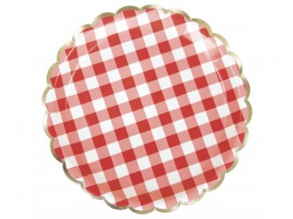 red-gingham-with-gold-foiled-edging-large-paper-plates-color-theme-party-supplies-913guina
