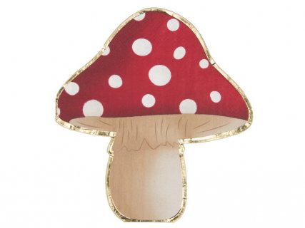 Red mushroom with gold foiled details shaped napkins 16pcs