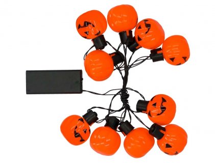 Decorative garland with pumpkin lights for a Halloween theme party