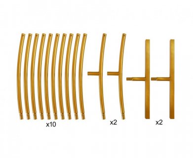 Parts of the round shape gold metallic frame 150cm