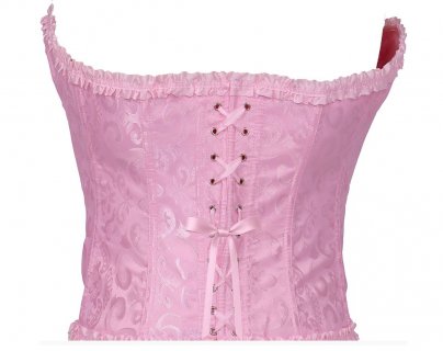 Corset with relief design in pink color