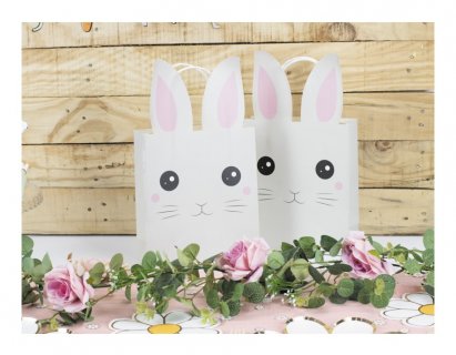 Paper bags with handles for gifts with Bunny theme