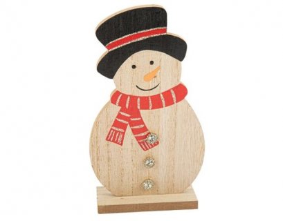 Wooden snowman table decoration 20,5cm