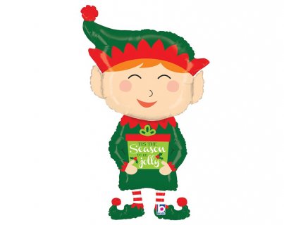 Elf with Xmas wishes super shape foil balloon 89cm