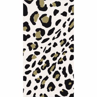 Long luncheon napkins with leopard print