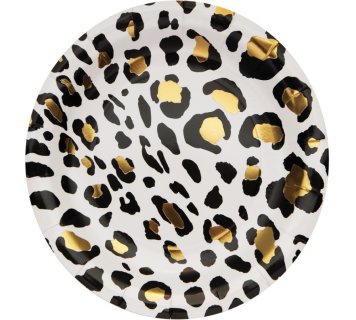 Leopard print large paper plates