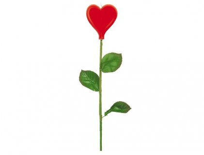 Red heart flower big candle 34cm