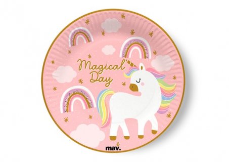 Magical Unicorn small paper plates 8pcs