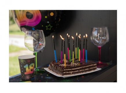 Cake Candles in black with neon colors