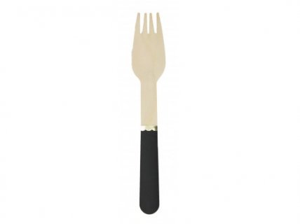 black-wooden-forks-with-gold-foiled-details-color-theme-party-supplies-913231
