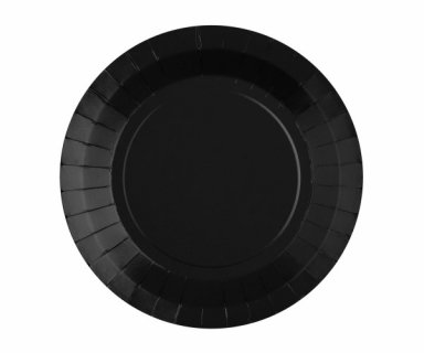 Black round small paper plates 10pcs