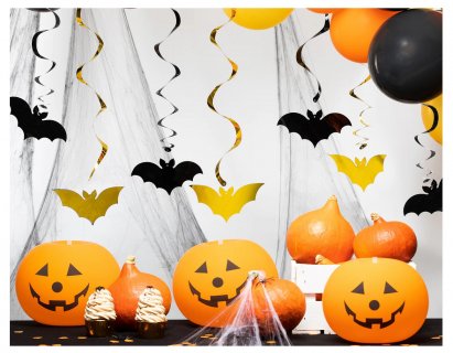 Halloween hanging swirl decorations with bats