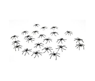 Small black plastic spiders 30pcs