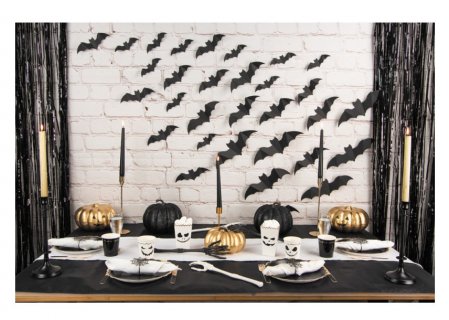 Decorative black bats for wall decoration in a Batman or Halloween theme party