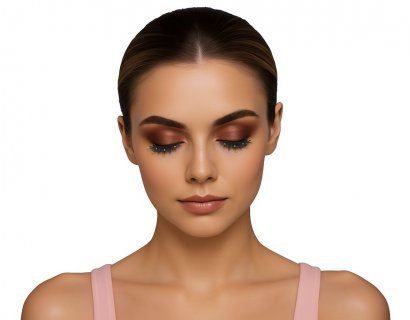 Eyelashes in black color with gold stars, wearable party accessories
