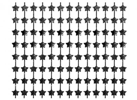 Μαύρη κουρτίνα με αστέρια τυπωμένα με ασημί αστεράκια 100εκ x 200εκ