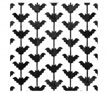 Black decorative curtain with bats 100cm x 200cm