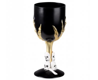 Black goblet with skulls 17,5cm