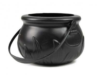 Black cauldron with black flames 14cm