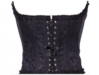 Corset with relief design in black color