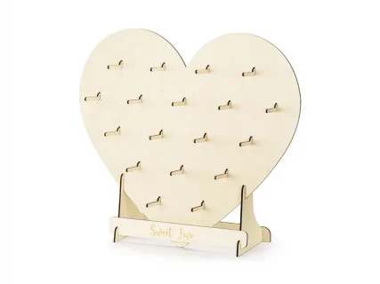 Heart shaped wooden stand for donuts
