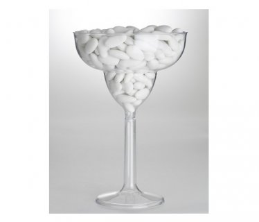 Plastic clear color margarita cup with high pedestal for candy bar decoration