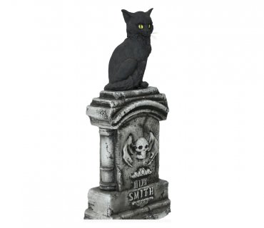 Large tombstone with the black cat on it for Halloween party