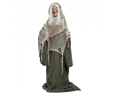 Large creepy witch with sound and movement 153cm