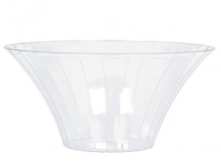 Large plastic reusable bowl in clear color 23cm