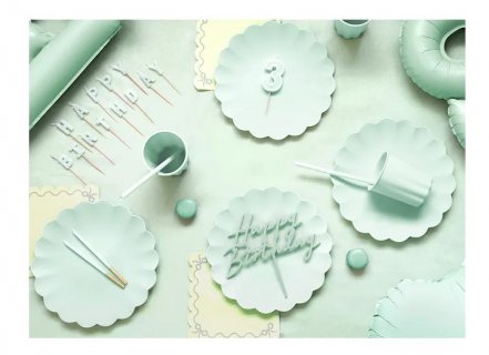 Plastic reusable cups in mint color