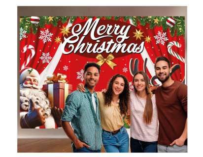 Merry Christmas Μεγάλη Αφίσα για Φόντο Φωτογράφησης (220εκ x 150εκ)