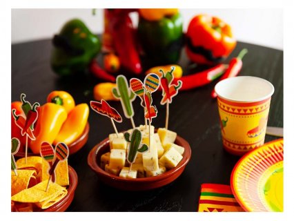 Decorative picks for a fiesta theme party