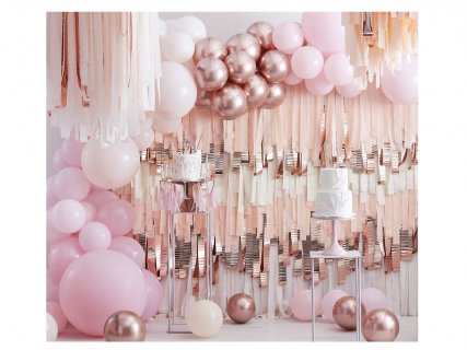 Small rose gold latex balloons for party decoration.