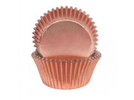 Μίνι Θήκες για Cupcakes σε Ροζ Χρυσό Μεταλλικό Χρώμα 60τμχ