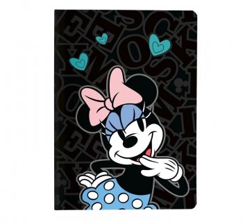 Minnie with black background A5 notebook with 60 sheets