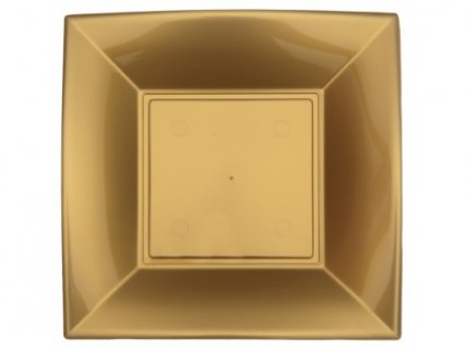 Μοδάτα Τετράγωνα Χρυσά Μικρά Πιάτα (8τμχ)