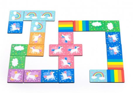 Smart gift for girls, domino game with unicorn theme