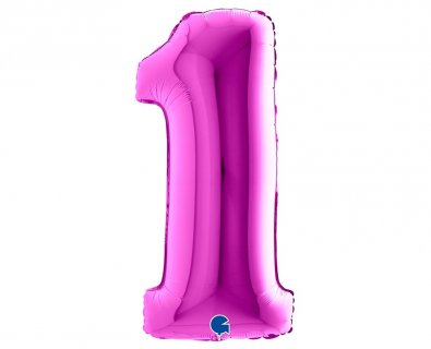 Number 1 large foil balloon in purple color 100cm