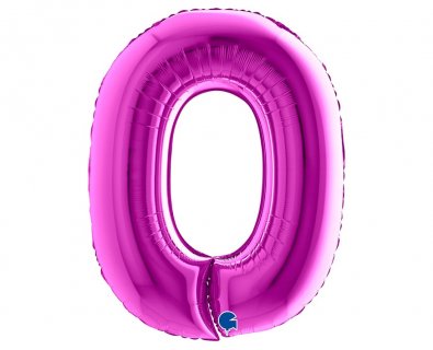 Μεγάλο μπαλόνι με τον αριθμό 0 σε μωβ χρώμα 100εκ