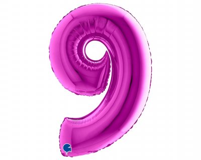 Number 9 large foil balloon in purple color 100cm