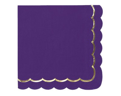 Purple luncheon napkins with gold foiled details 16pcs