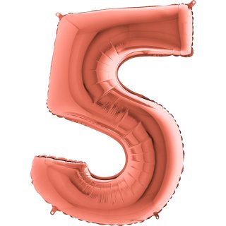 Supershape Μπαλόνι Αριθμός 5 Ροζ Χρυσό (100εκ)