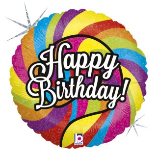 Colourful Lollipop Happy Birthday Balloon Foil