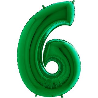 Πράσινο Μπαλόνι Supershape Αριθμός-Νούμερο 6 (100εκ)