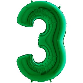 Πράσινο Μπαλόνι Supershape Αριθμός-Νούμερο 3 (100εκ)