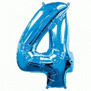 Supershape Μπαλόνι Αριθμός 4 Τέσσερα Μπλε (100εκ)